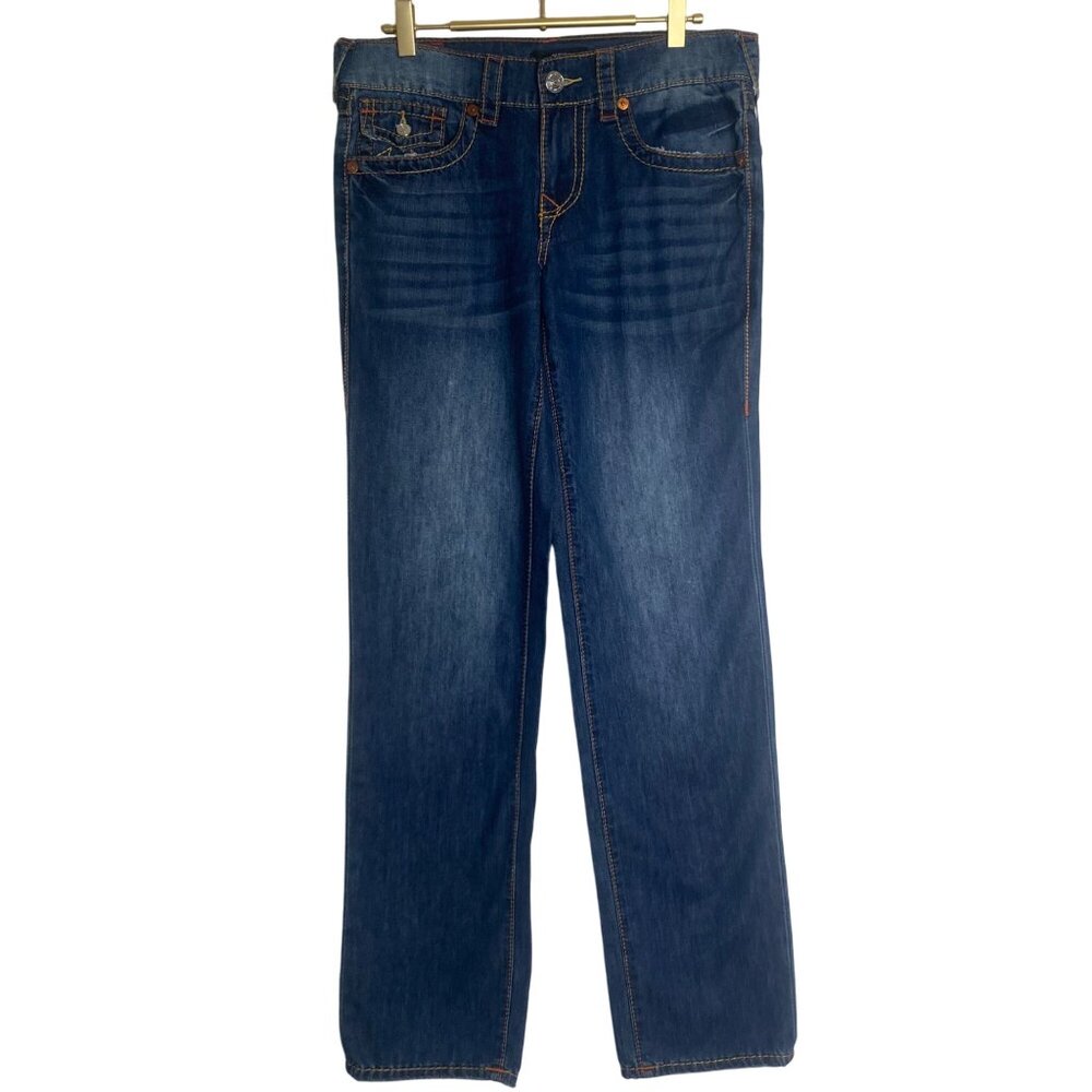 True Religion Ricki Jeans Mens Size 25X32 Dark Wash Relaxed Straight 207444‎ NWT - Picture 3 of 16
